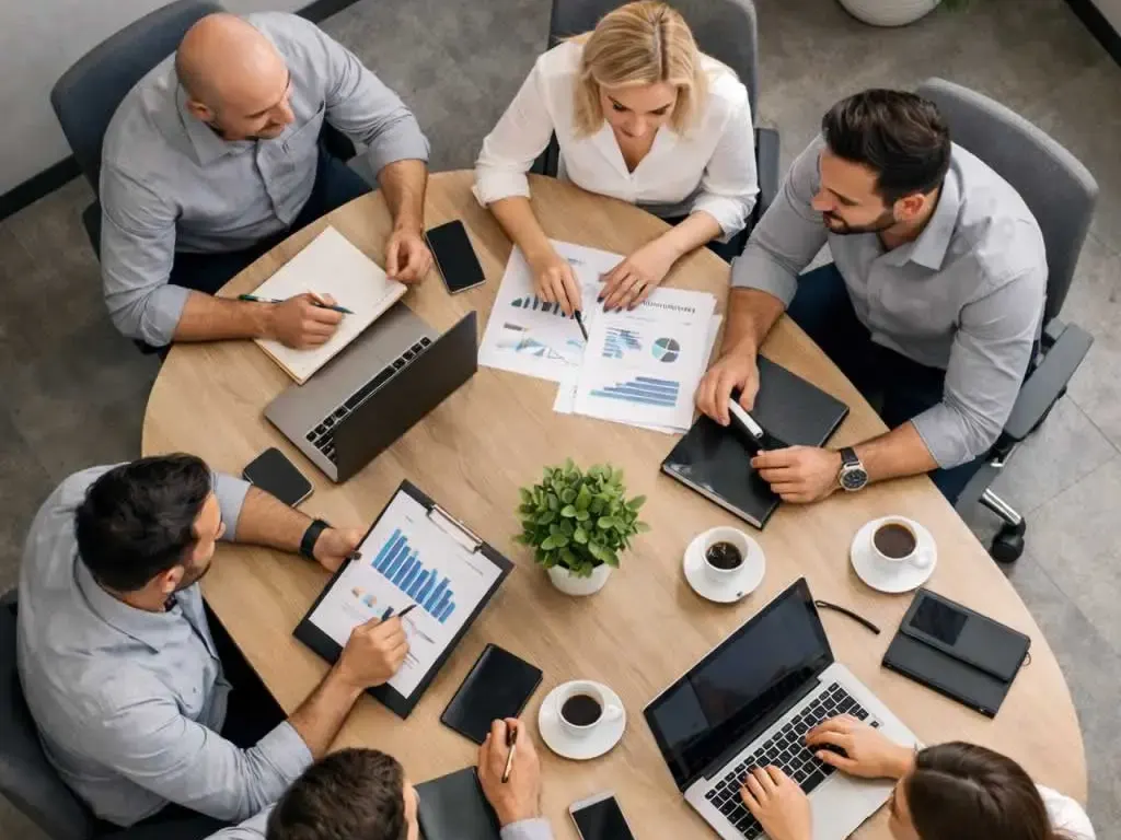 Equipe da Elite Alvarás reunida analisando processos